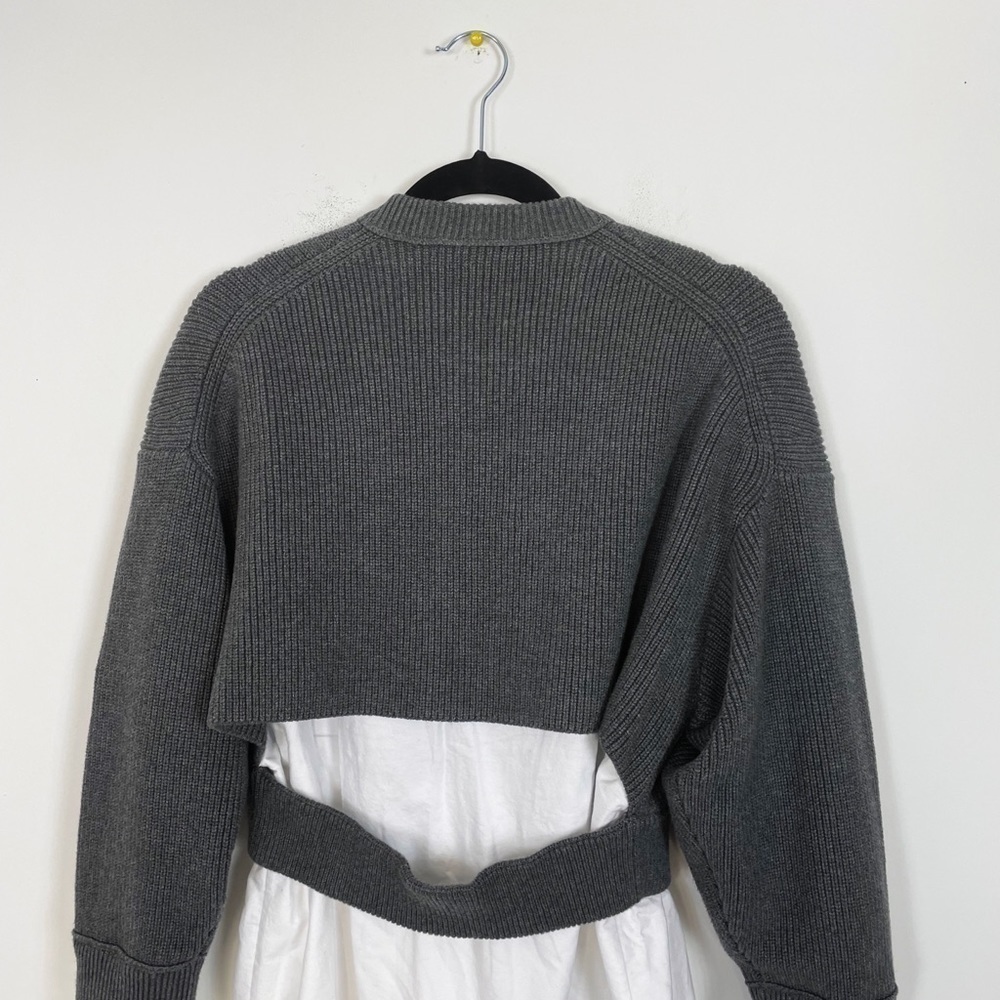 Alexander Wang Bilayer Crew Neck Oxford Cardian Sweater - Picture 10 of 11